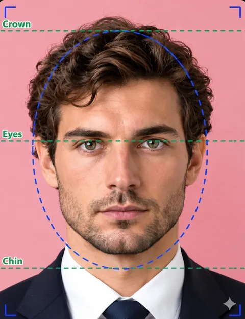 Diagram showing head positioning in the photo frame